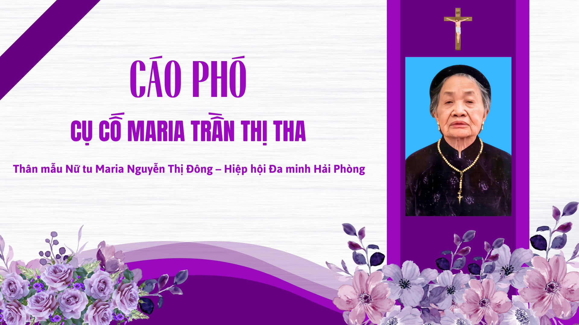 Cáo phó: Cụ Cố MARIA TRẦN THỊ THA